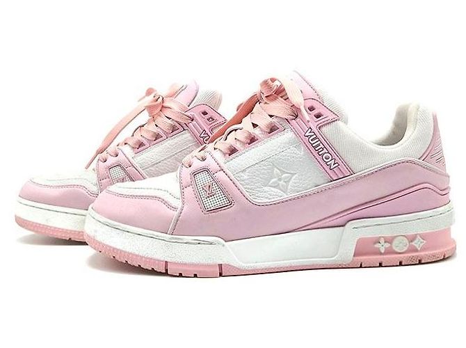 Louis Vuitton Trainer Sneaker Rosa Leder - Ansicht 3
