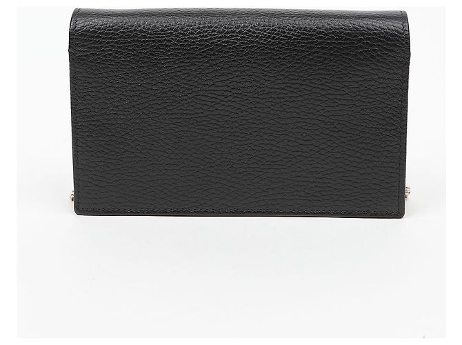 Gucci Portafoglio Crossbody Mini GG Chain Interlocking Nero - vista 4
