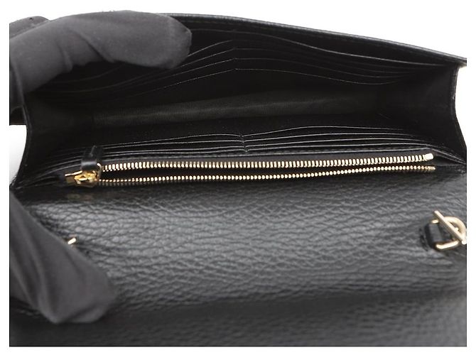 Gucci Portafoglio Crossbody Mini GG Chain Interlocking Nero - vista 8