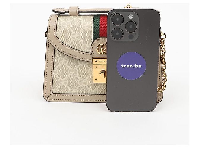 Gucci Bolso de hombro mini Ophidia GG Supreme Beige - vista 11