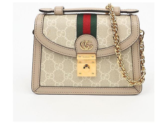 Gucci Bolso de hombro mini Ophidia GG Supreme Beige - vista 2