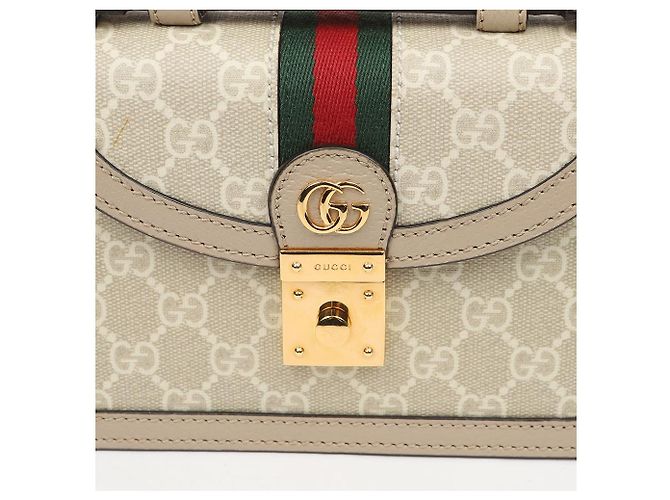 Gucci Bolso de hombro mini Ophidia GG Supreme Beige - vista 3