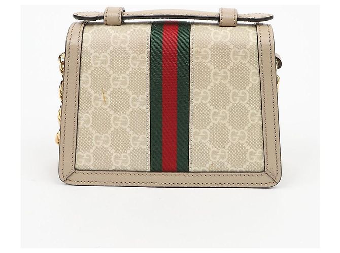 Gucci Bolso de hombro mini Ophidia GG Supreme Beige - vista 4