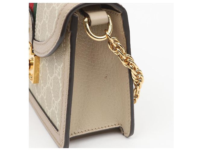Gucci Bolso de hombro mini Ophidia GG Supreme Beige - vista 7