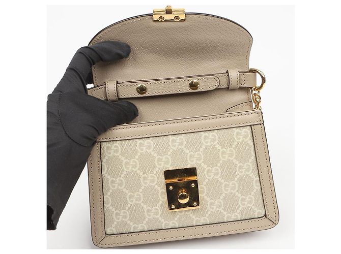 Gucci Bolso de hombro mini Ophidia GG Supreme Beige - vista 9