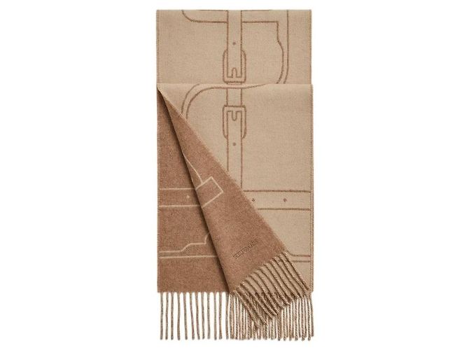 Hermès Sciarpa in cashmere Maroon Glacé - vista 2
