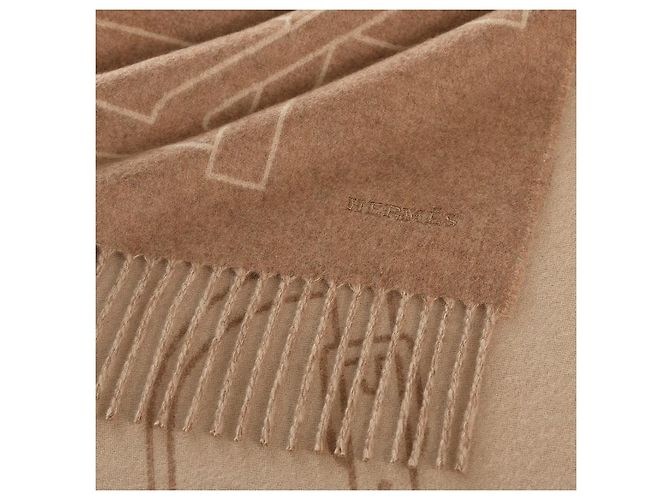 Hermès Sciarpa in cashmere Maroon Glacé - vista 4