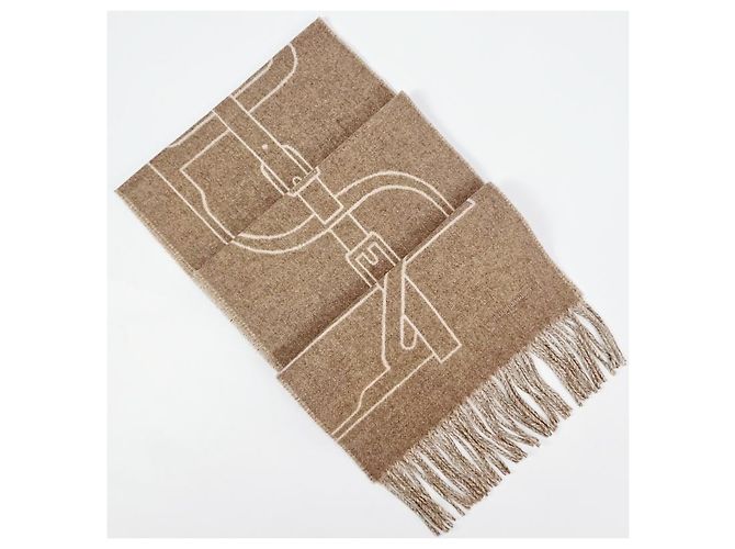 Hermès Sciarpa in cashmere Maroon Glacé - vista 6