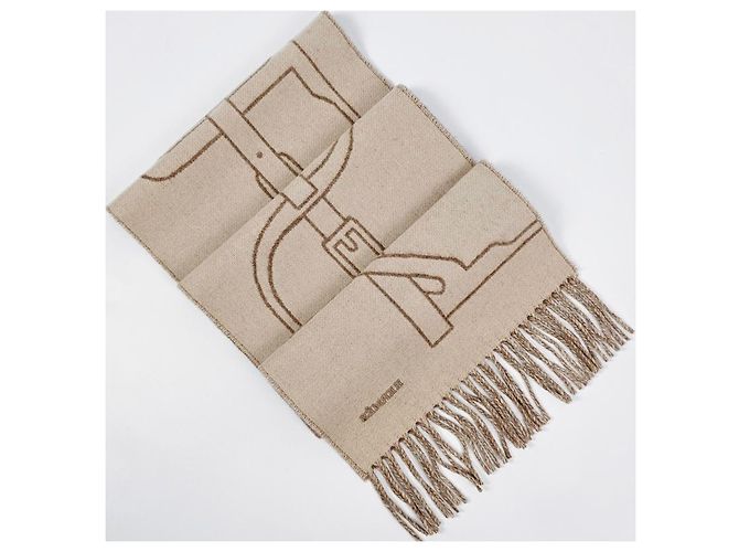 Hermès Sciarpa in cashmere Maroon Glacé - vista 8
