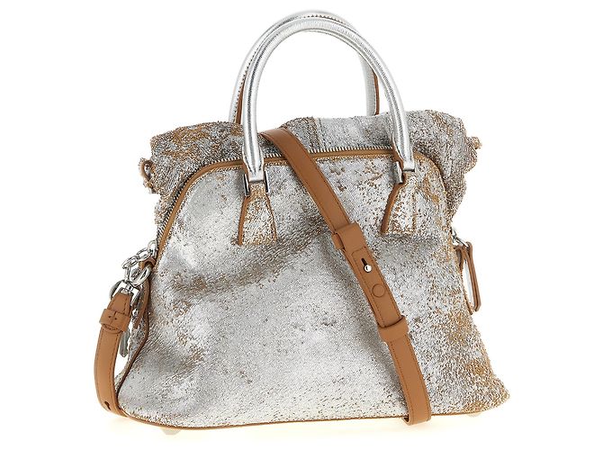 Maison Martin Margiela Borsa in pelle d'agnello argento - vista 2