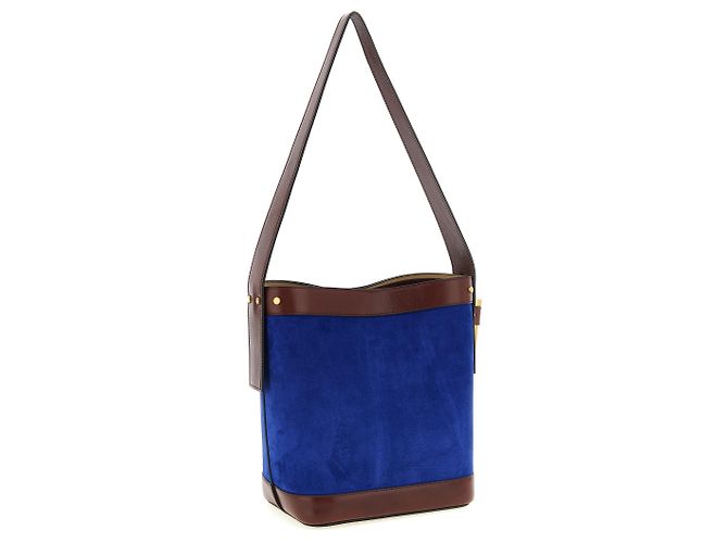 Versace Borsa a tracolla in vitello blu - vista 2