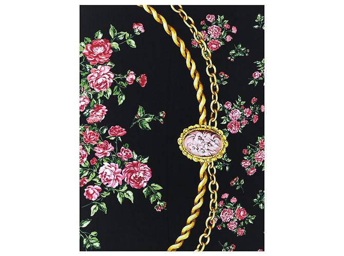 Sciarpa in seta Dolce & Gabbana Mazzolini di Rose Nera - vista 3