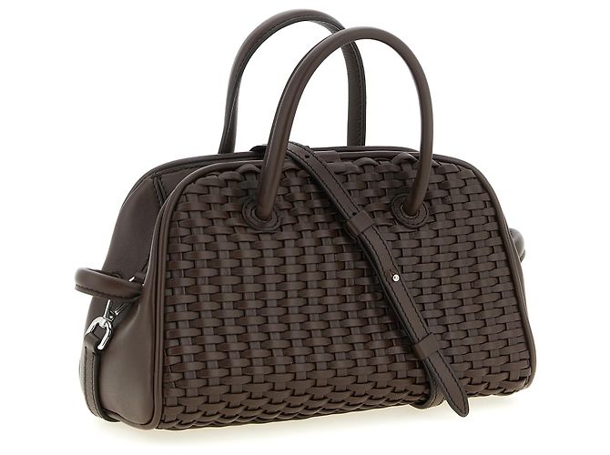 Borsa bowling Jacquemus Le Petit Turismo in cotone marrone - vista 2