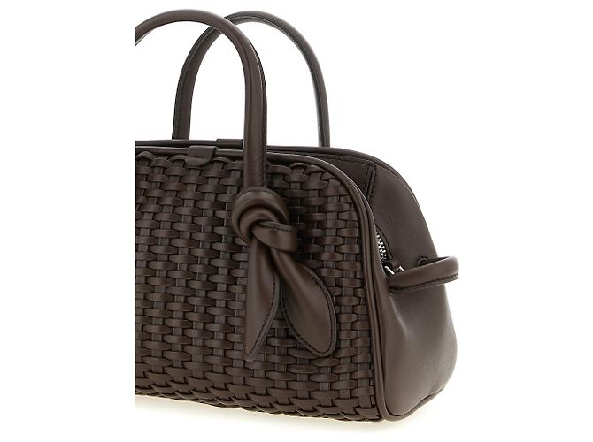 Borsa bowling Jacquemus Le Petit Turismo in cotone marrone - vista 3