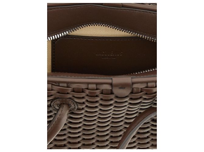 Borsa bowling Jacquemus Le Petit Turismo in cotone marrone - vista 4