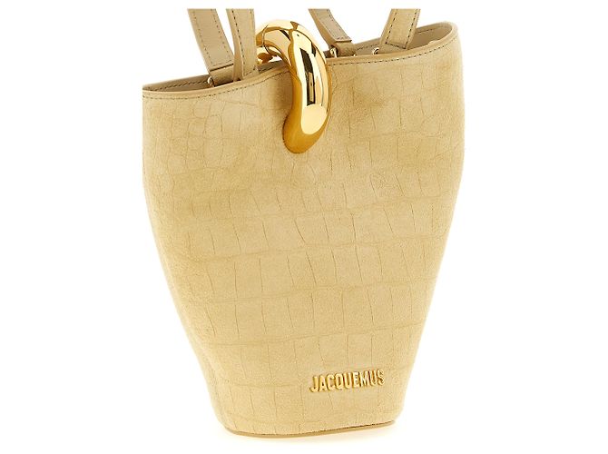 Jacquemus  mala de pele de vitelo bege - vista 3