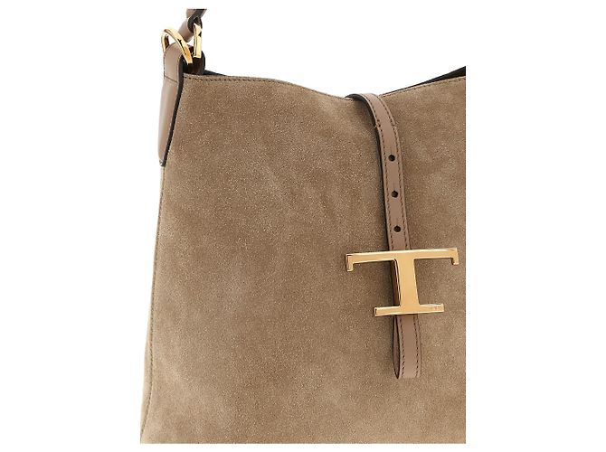 Tod's Borsa in pelle di vitello beige - vista 3
