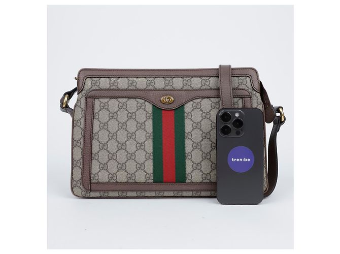 Gucci Borsa a tracolla Ophidia Medium Ebony Beige - vista 15