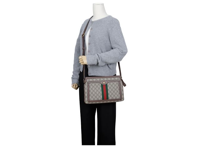 Gucci Borsa a tracolla Ophidia Medium Ebony Beige - vista 17