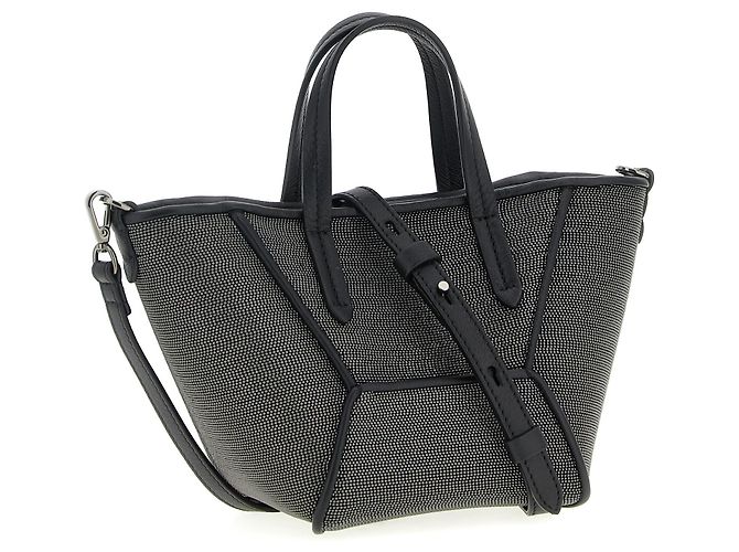 Borsa Duo Mini Precious in pelle nera Brunello Cucinelli - vista 2