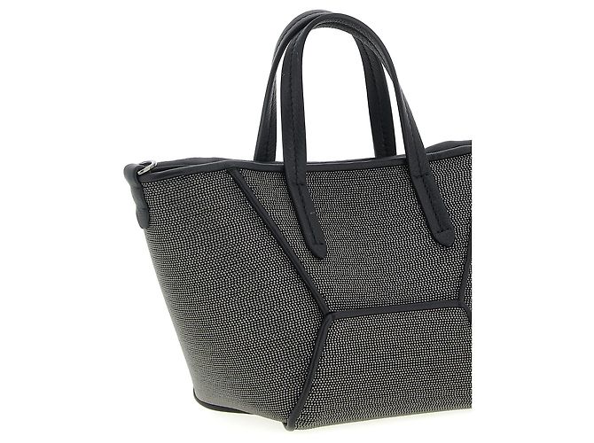 Borsa Duo Mini Precious in pelle nera Brunello Cucinelli - vista 3