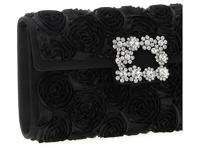 Roger Vivier Clutch in viscosa nera - vista 3
