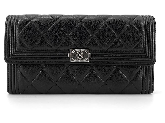 Chanel Boy Long Wallet mit Klappe aus Kalbsleder - Ansicht 2