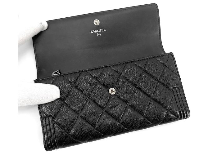 Chanel Boy Long Wallet mit Klappe aus Kalbsleder - Ansicht 8