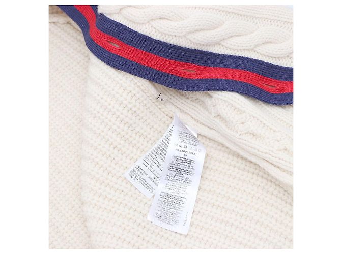 Gucci Strickjacke mit Zopfmuster Elfenbein Wolle - Ansicht 10