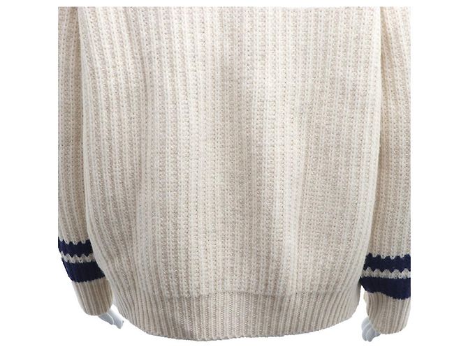 Gucci Strickjacke mit Zopfmuster Elfenbein Wolle - Ansicht 18