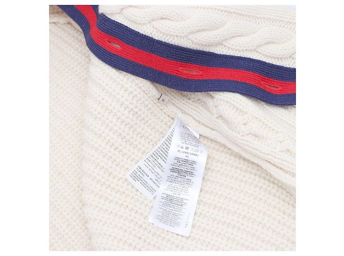 Gucci Strickjacke mit Zopfmuster Elfenbein Wolle - Ansicht 20