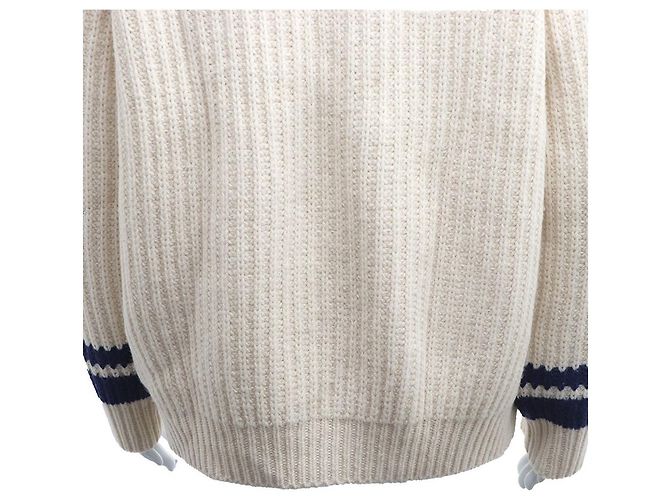 Gucci Strickjacke mit Zopfmuster Elfenbein Wolle - Ansicht 8