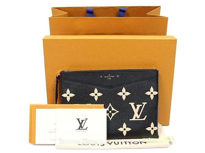 Louis Vuitton Clutch Daily Pouch Monogram Empreinte Bicolore Black Beige - vista 2