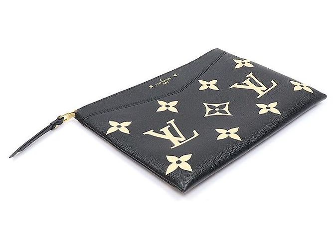 Louis Vuitton Clutch Daily Pouch Monogram Empreinte Bicolore Black Beige - vista 4