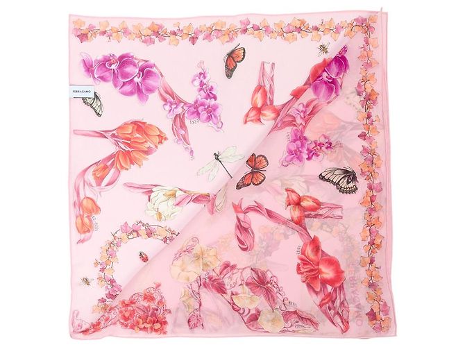 Sciarpa di seta Salvatore Ferragamo Rosa - vista 4