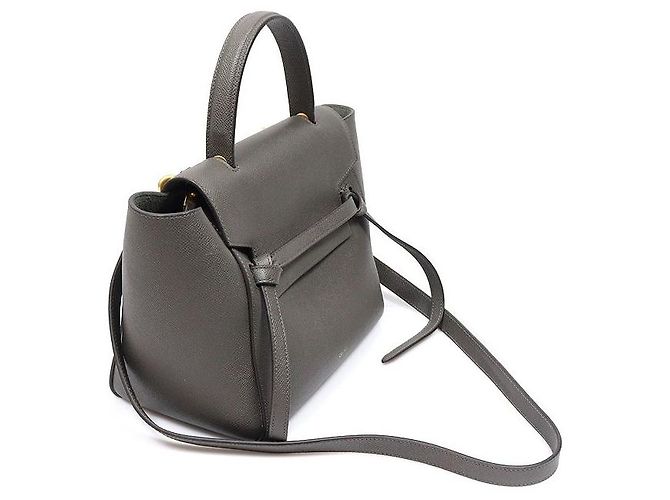 Belt Bag Céline Micro borsa cintura in vitello grana dark grey - vista 2