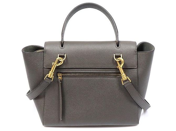 Belt Bag Céline Micro borsa cintura in vitello grana dark grey - vista 3