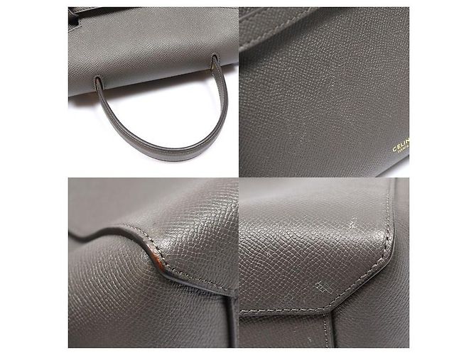 Belt Bag Céline Micro borsa cintura in vitello grana dark grey - vista 6