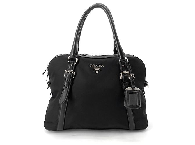 Prada Borsa Tote Dome in Nylon e Vitello Morbido Borsa a Spalla - vista 10