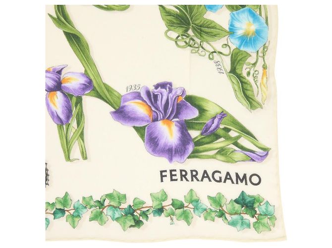 Sciarpa di seta Salvatore Ferragamo bianca - vista 6