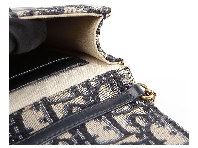 Dior Saddle Verticale Oblique Jacquard Chain Strap Pouch Blau - Ansicht 12