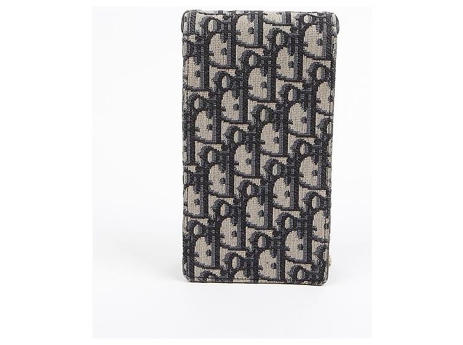 Dior Saddle Verticale Oblique Jacquard Chain Strap Pouch Blau - Ansicht 4