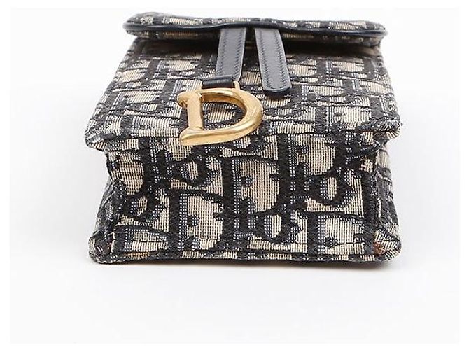 Dior Saddle Verticale Oblique Jacquard Chain Strap Pouch Blau - Ansicht 6