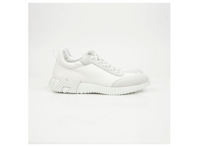 Sneakers Hermès Bouncing White in mesh - vista 3