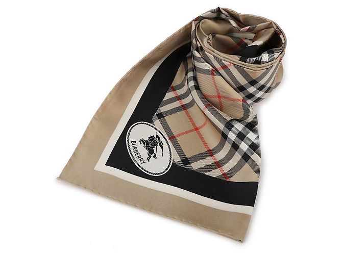 Burberry Seidenschal mit Check Muster Beige - Ansicht 3