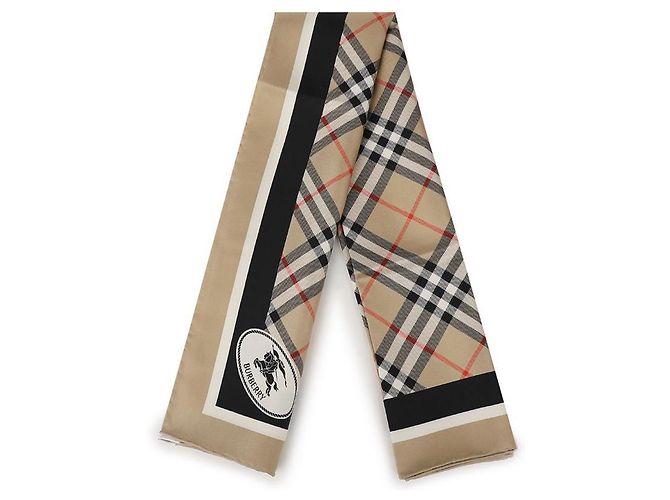 Burberry Seidenschal mit Check Muster Beige - Ansicht 4