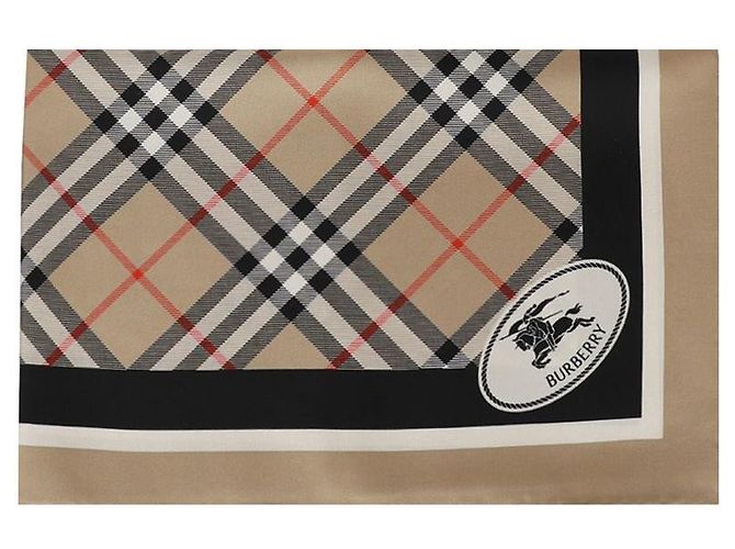 Burberry Seidenschal mit Check Muster Beige - Ansicht 5