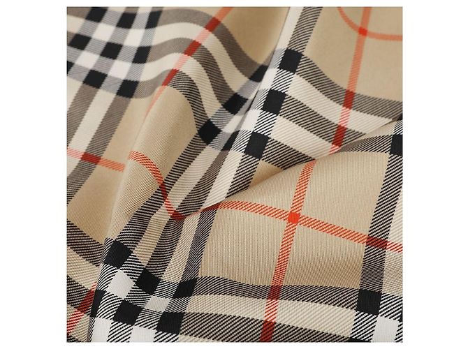 Burberry Seidenschal mit Check Muster Beige - Ansicht 6