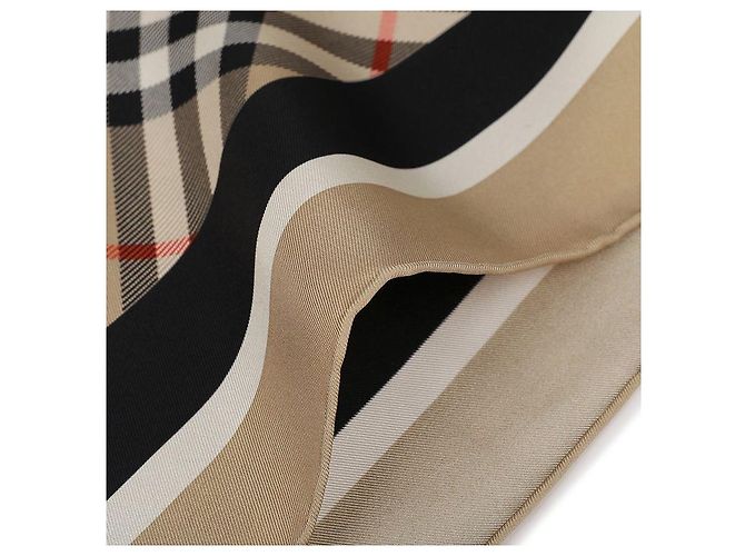 Burberry Seidenschal mit Check Muster Beige - Ansicht 7