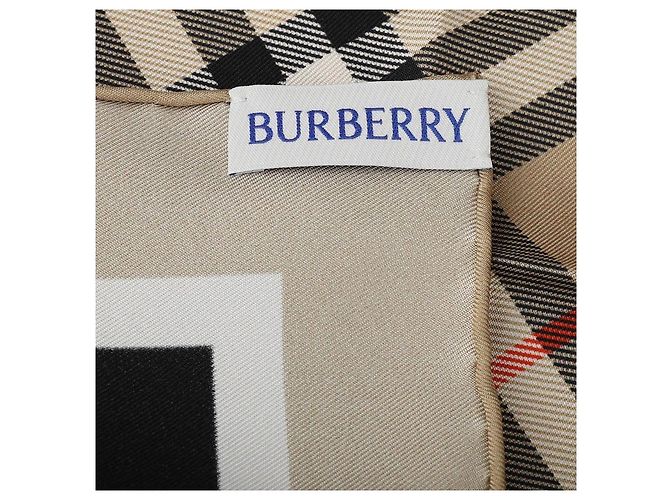 Burberry Seidenschal mit Check Muster Beige - Ansicht 8